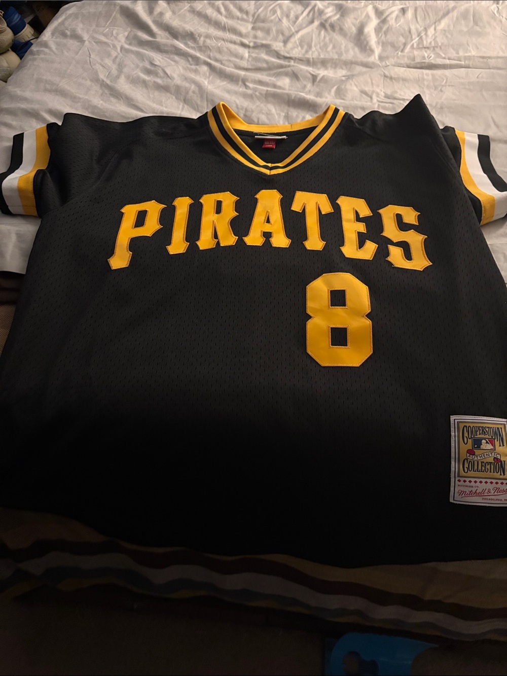 Mitchell & Ness Black Jersey with Gold Cooperstown Patch. Willie Stargell